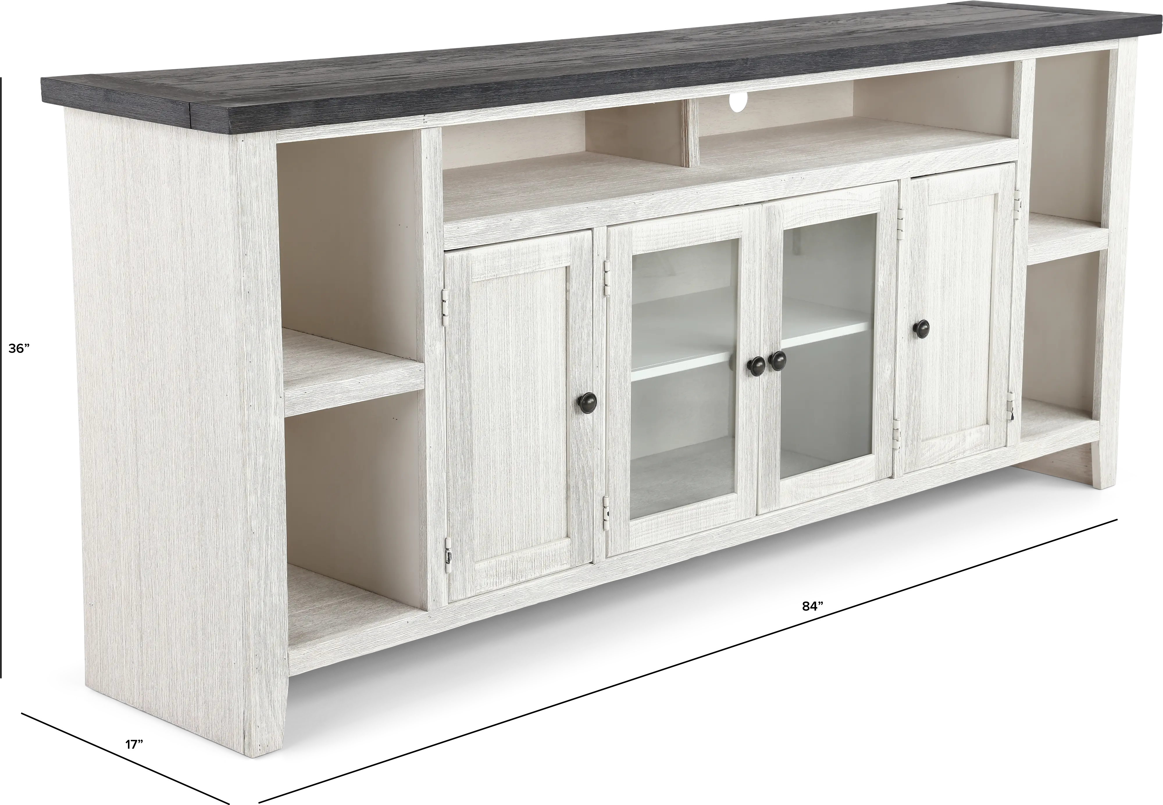 Eastport Rustic White 84  TV Stand-3