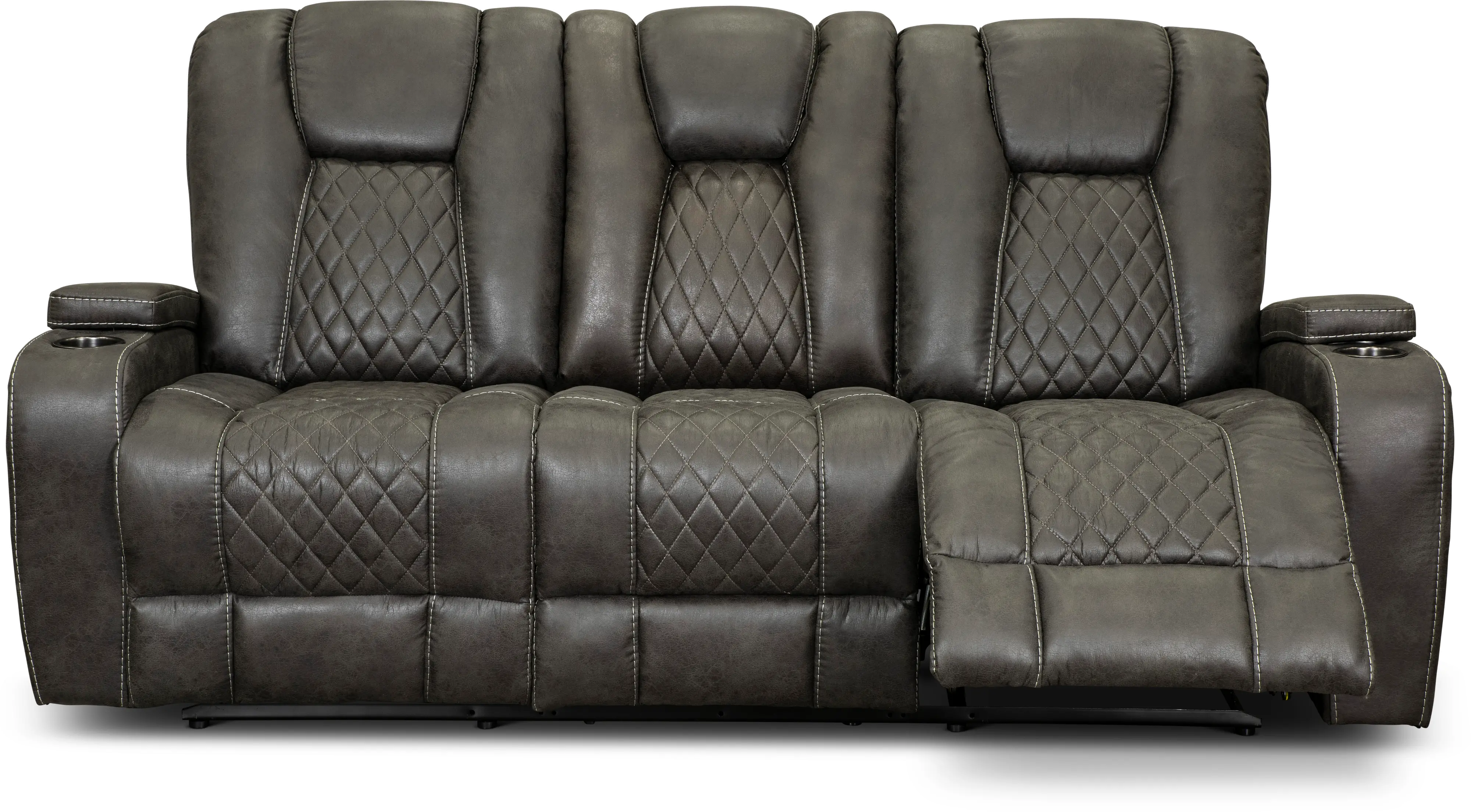 Transformer Granite Reclining Sofa with Drop Down Table-3