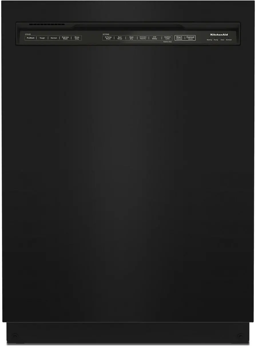 KDFE104KBL KitchenAid Front Control Dishwasher - Black-1