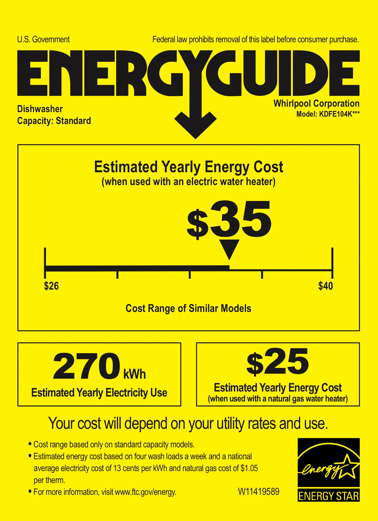 KDFE104KBL KitchenAid Front Control Dishwasher - Black-11