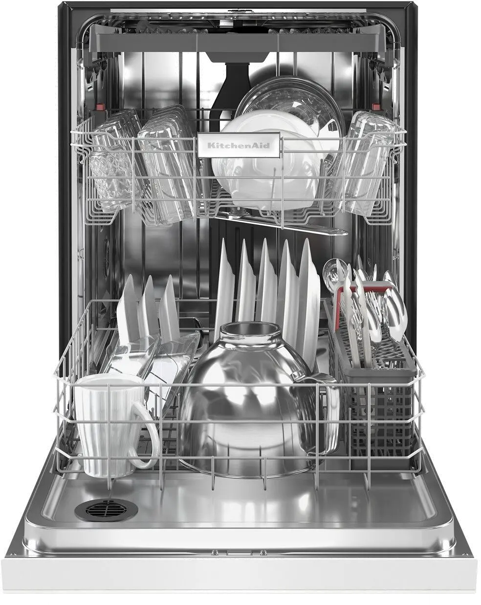 KDFE204KWH KitchenAid Front Control Dishwasher - White-1