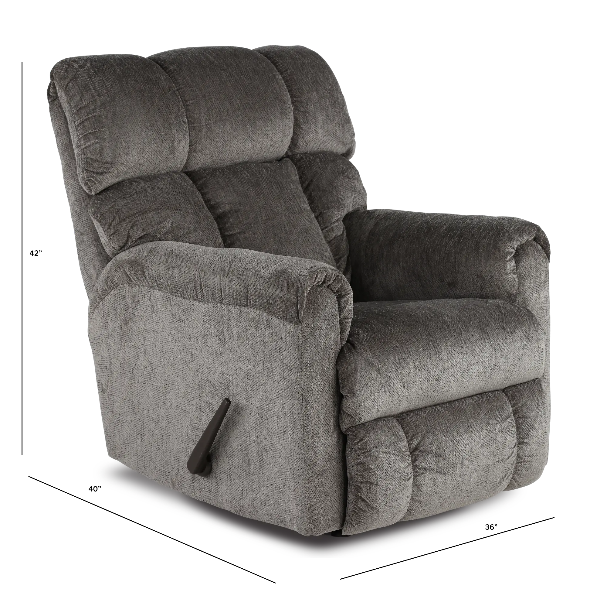 Commander Gray Rocker Recliner | RC Willey