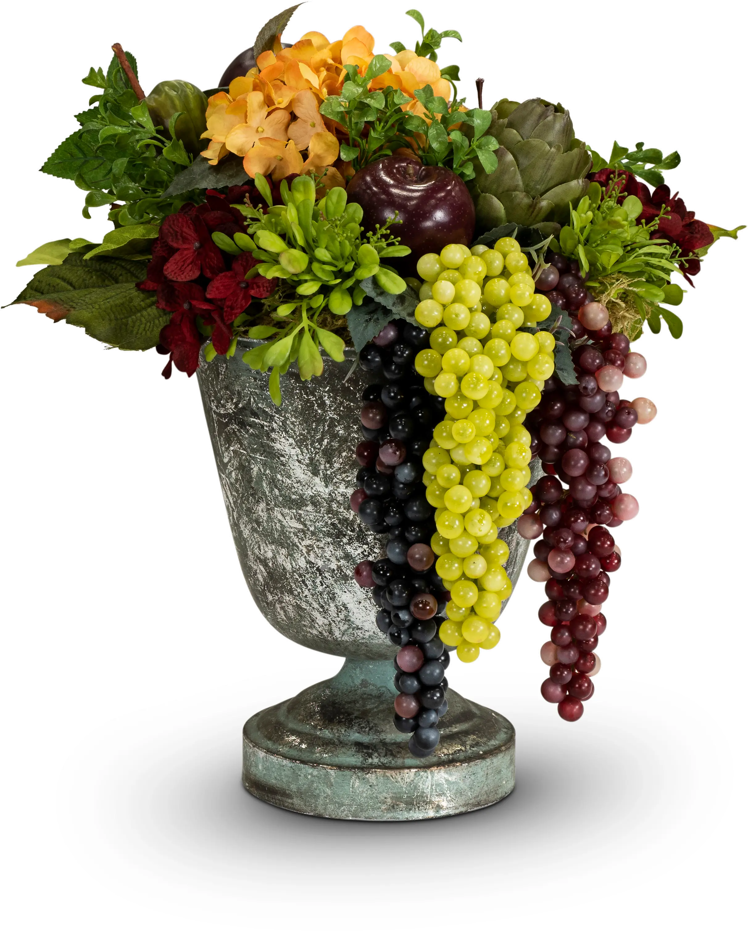 Multi Color Faux Fruit and Flower Centerpiece Arrangement-1
