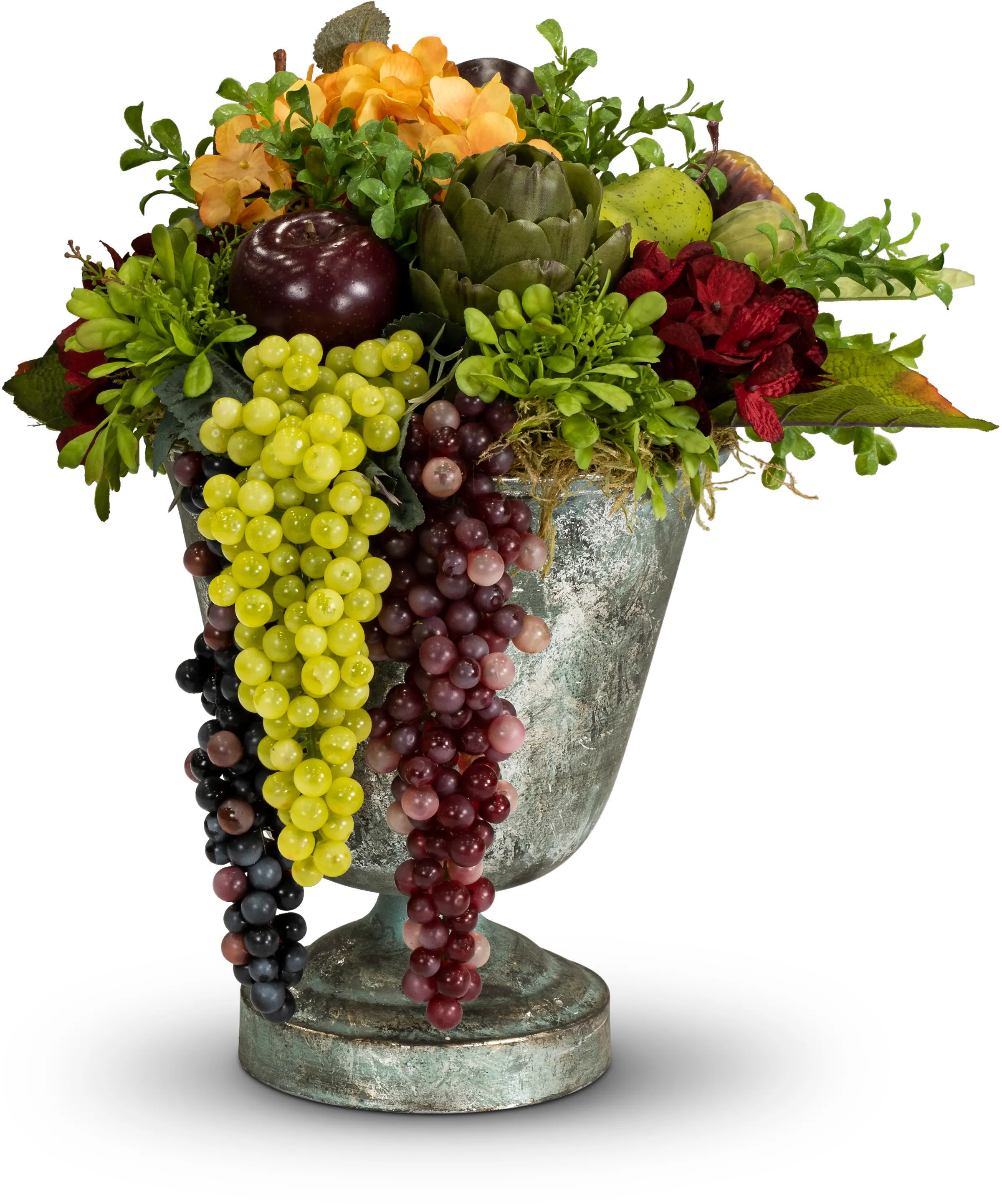 Multi Color Faux Fruit and Flower Centerpiece Arrangement-2