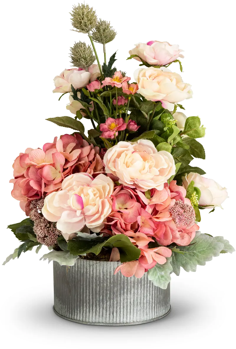 22 Inch Pink Faux Floral Arrangement