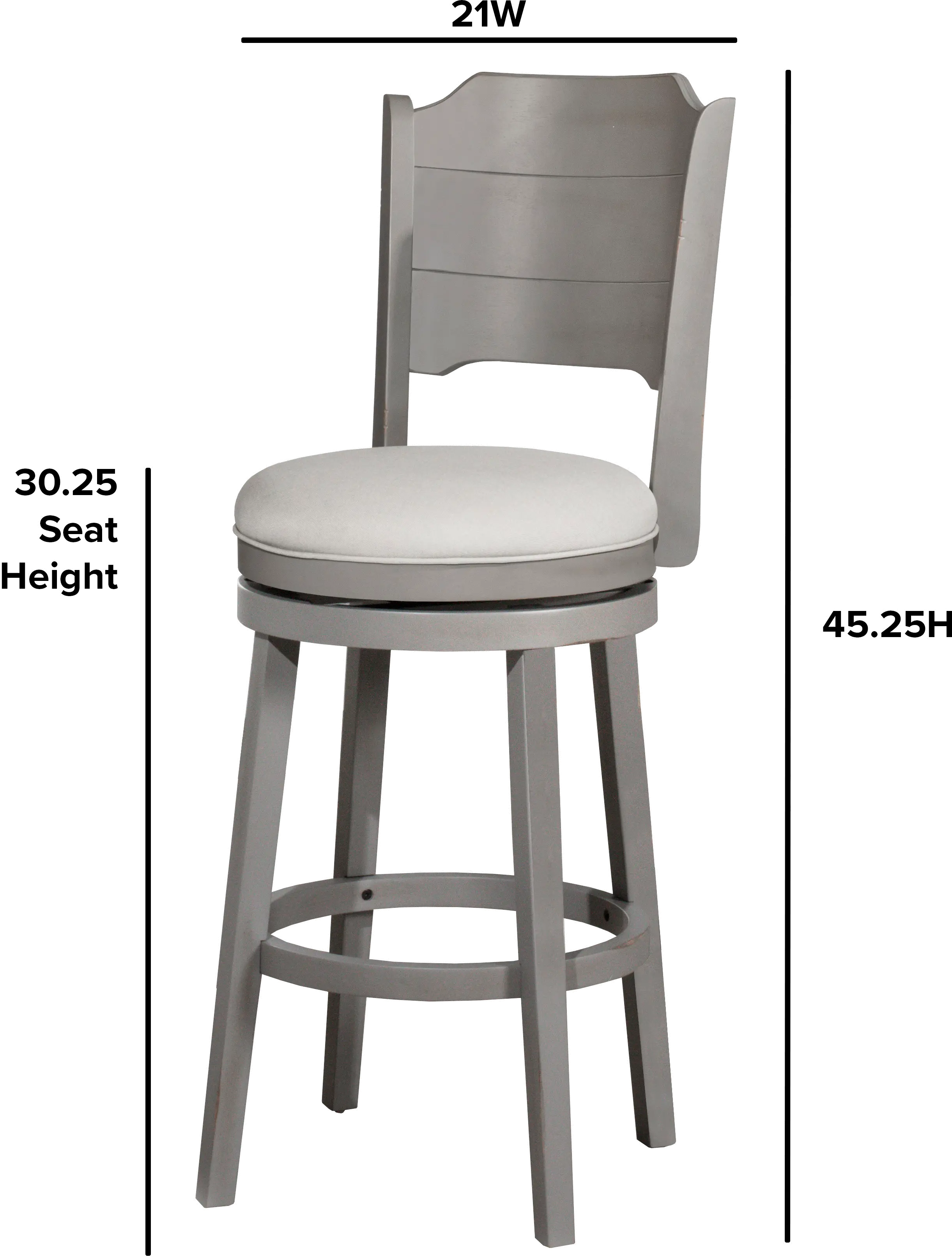 Clarion Gray Swivel Bar Stool-7