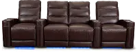 Beckett Wine Red Leather-Match 3 Piece Home Theater Seating
