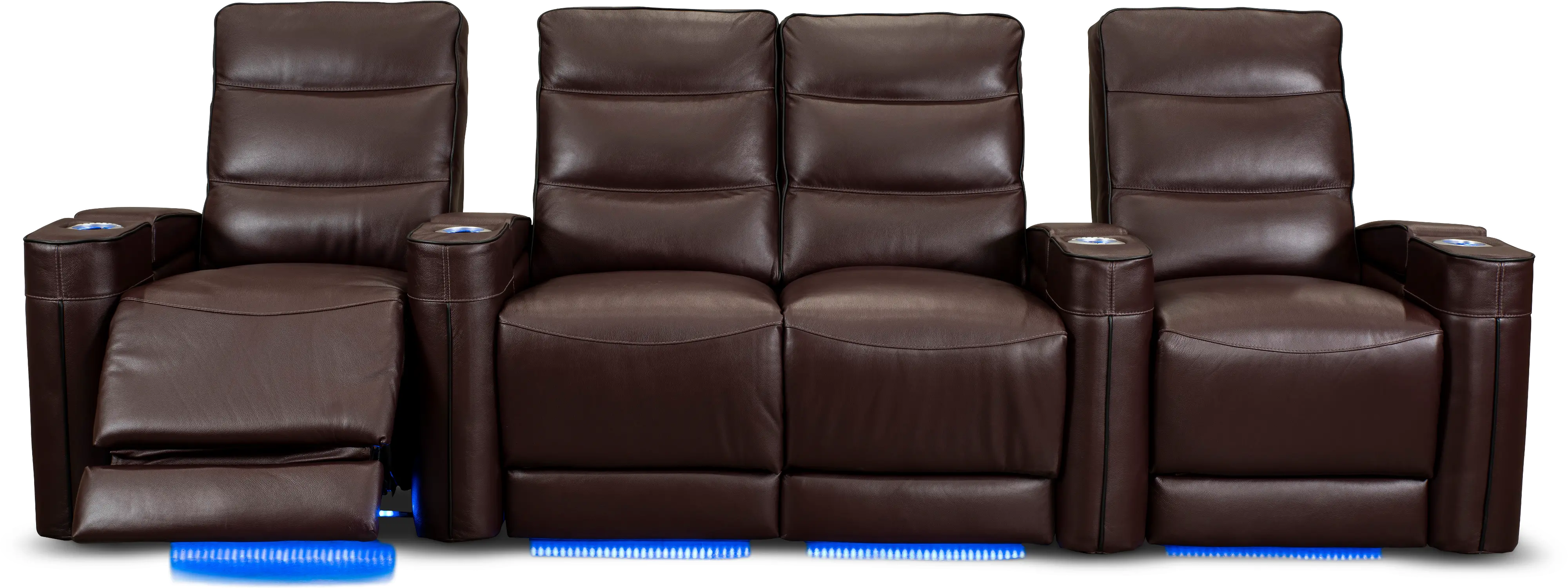 Beckett Wine Red Leather-Match 3 Piece Home Theater Seating-3
