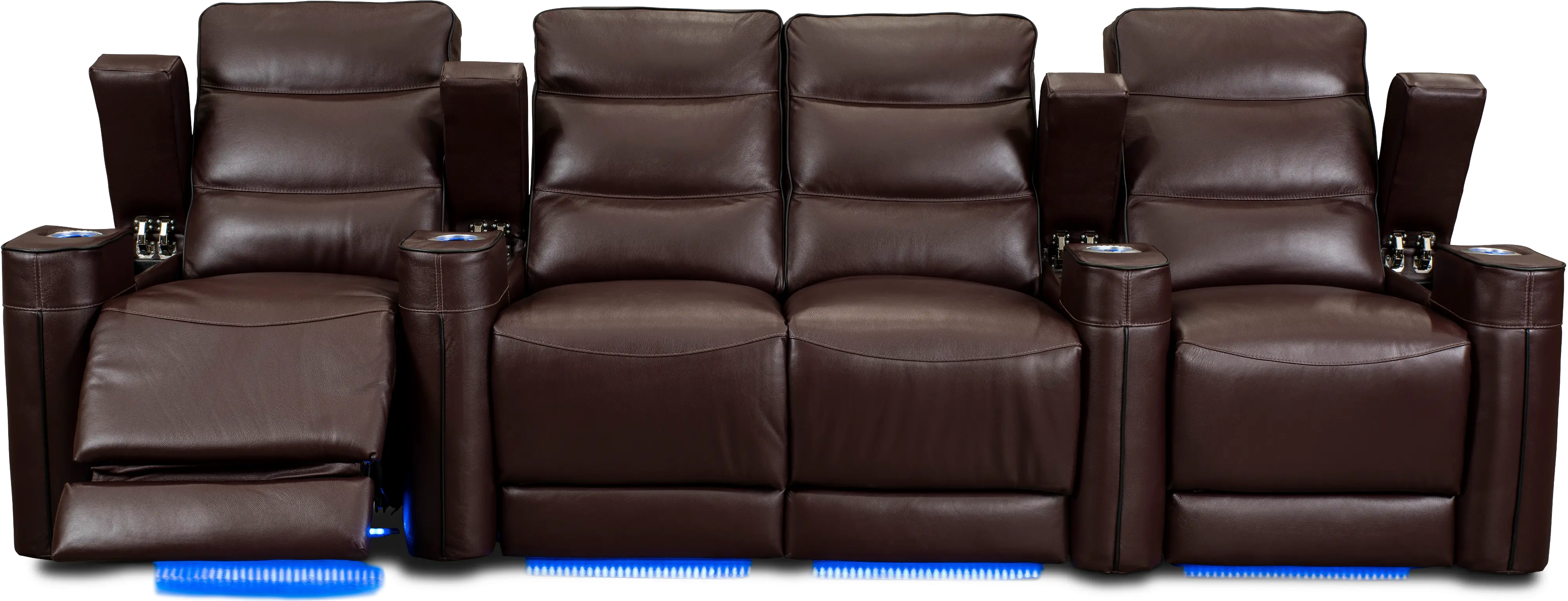Beckett Wine Red Leather-Match 3 Piece Home Theater Seating-4