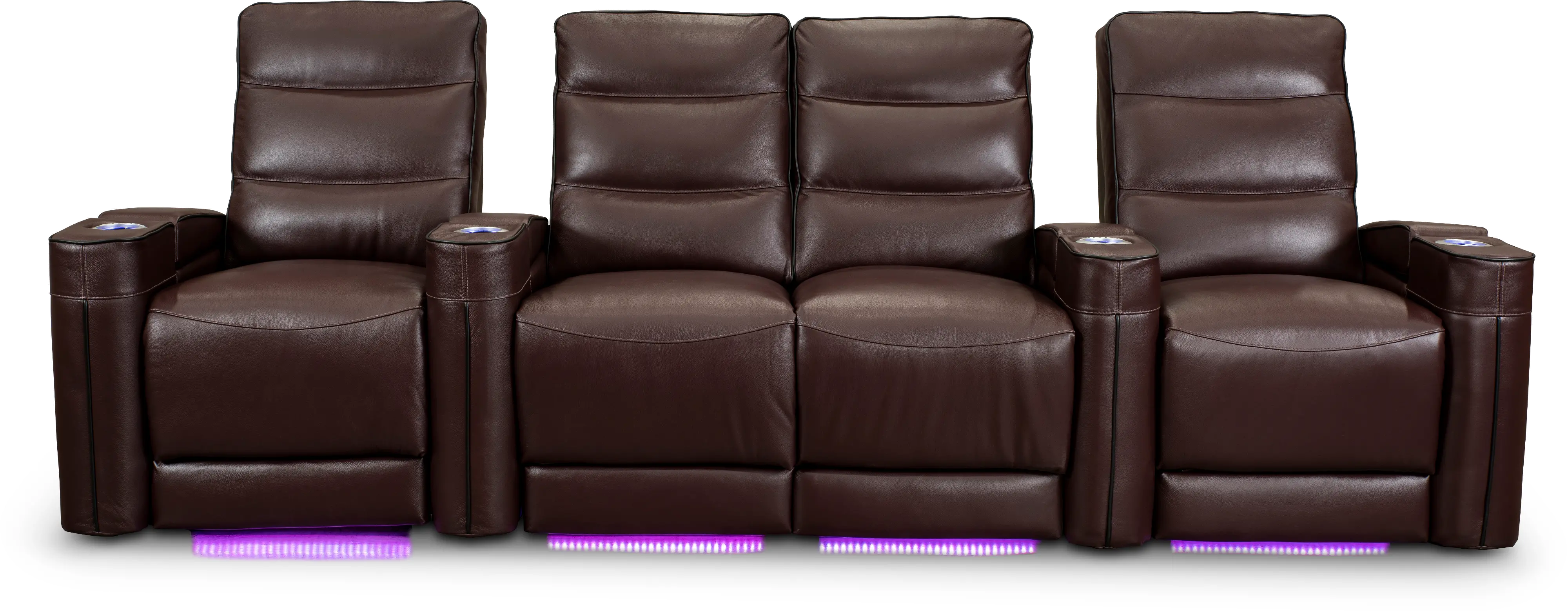 Beckett Wine Red Leather-Match 3 Piece Home Theater Seating-5