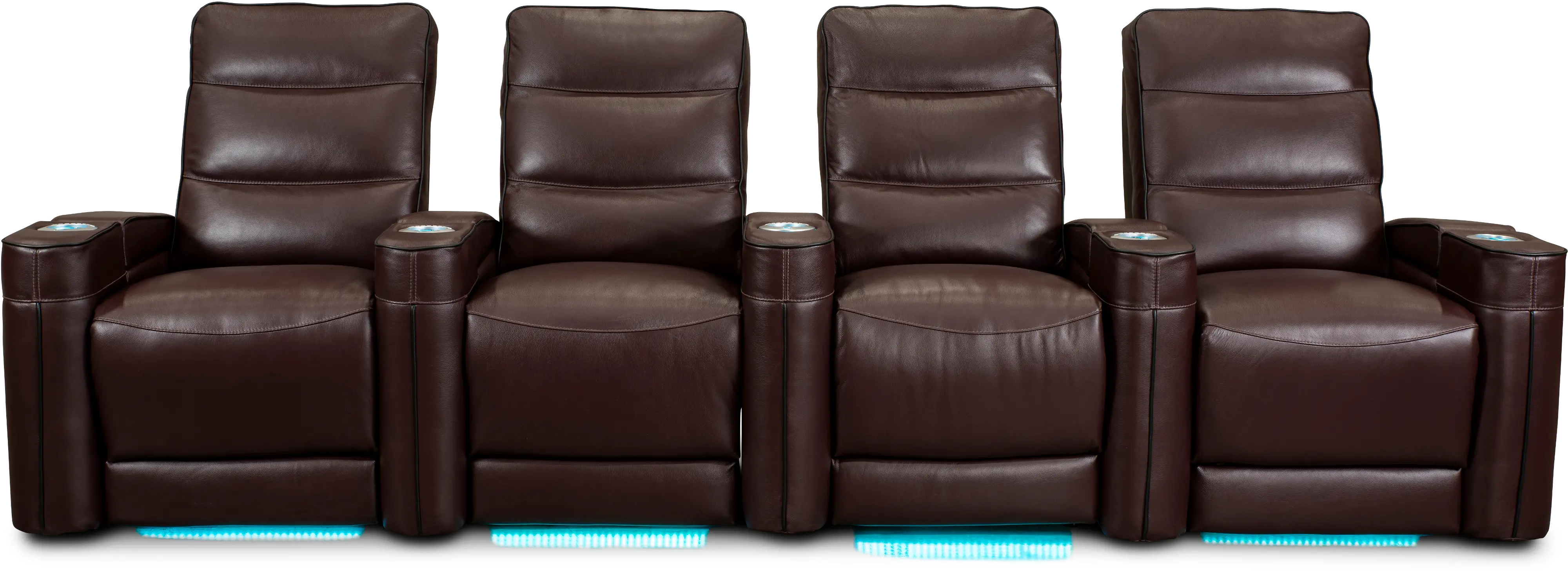 Beckett Wine Red Leather-Match 4 Piece Home Theater Seating-1