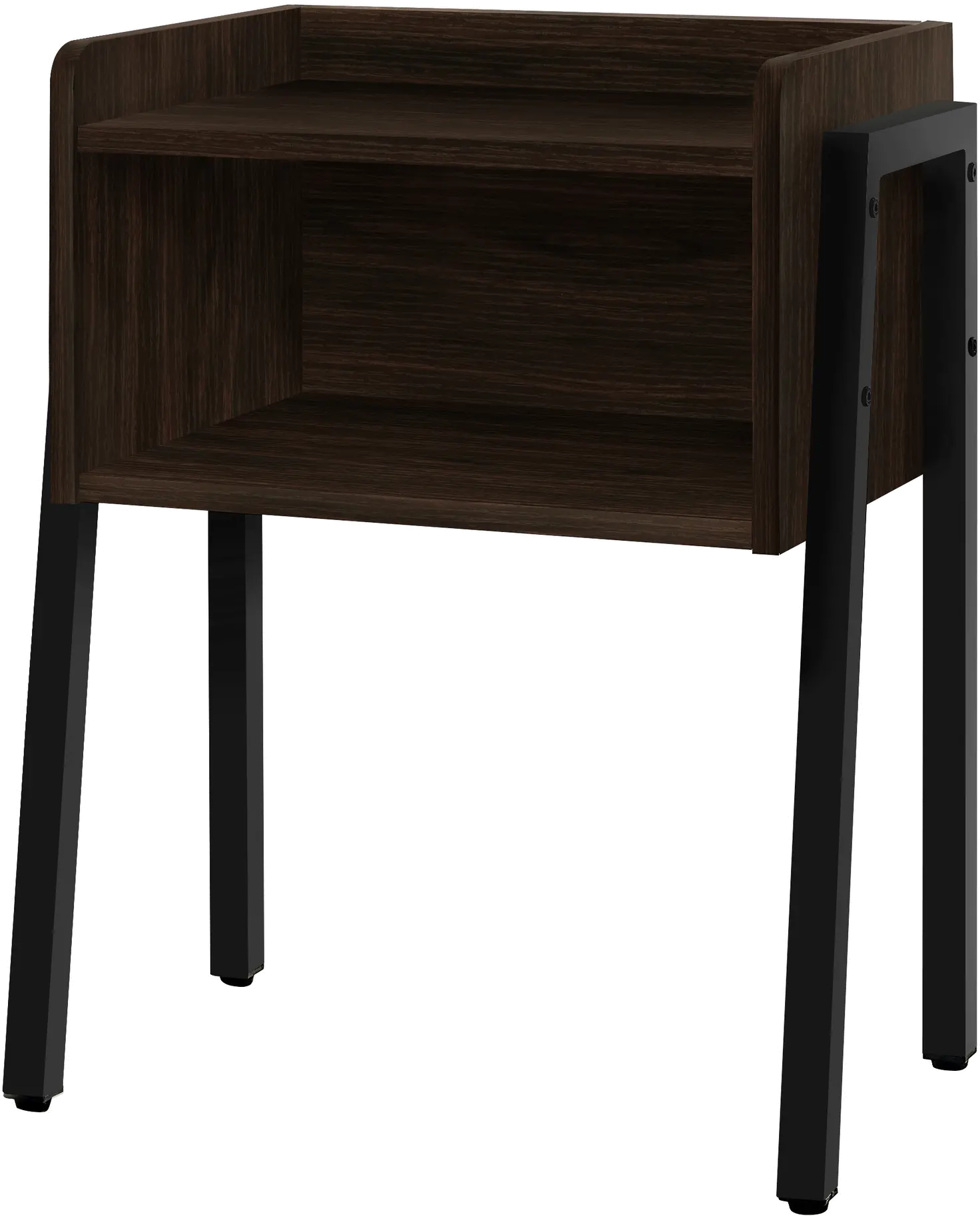 Contemporary Espresso and Black End Table - Mavis-1