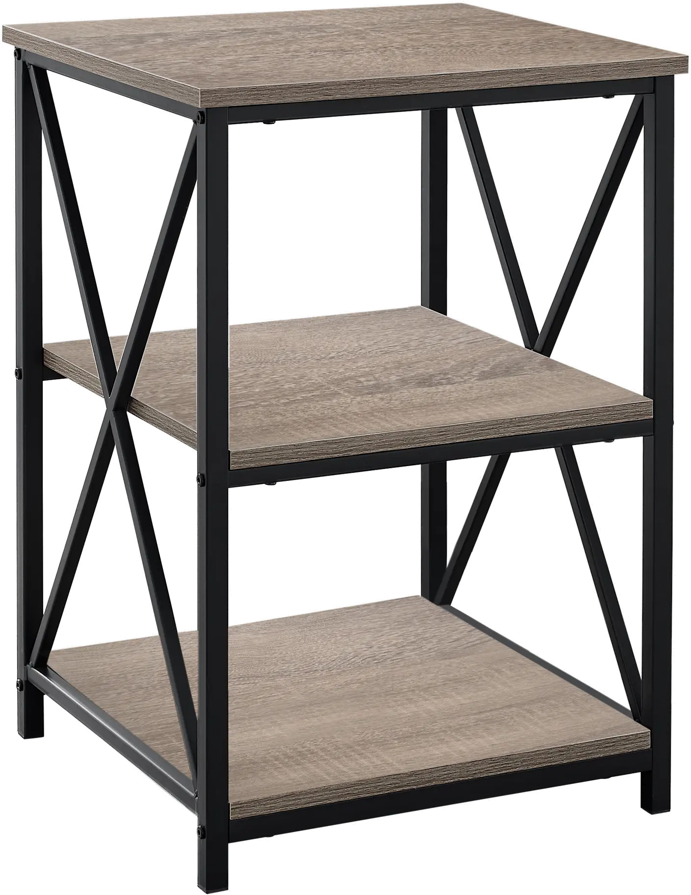 Taupe and Gray End Table - X Frame-1