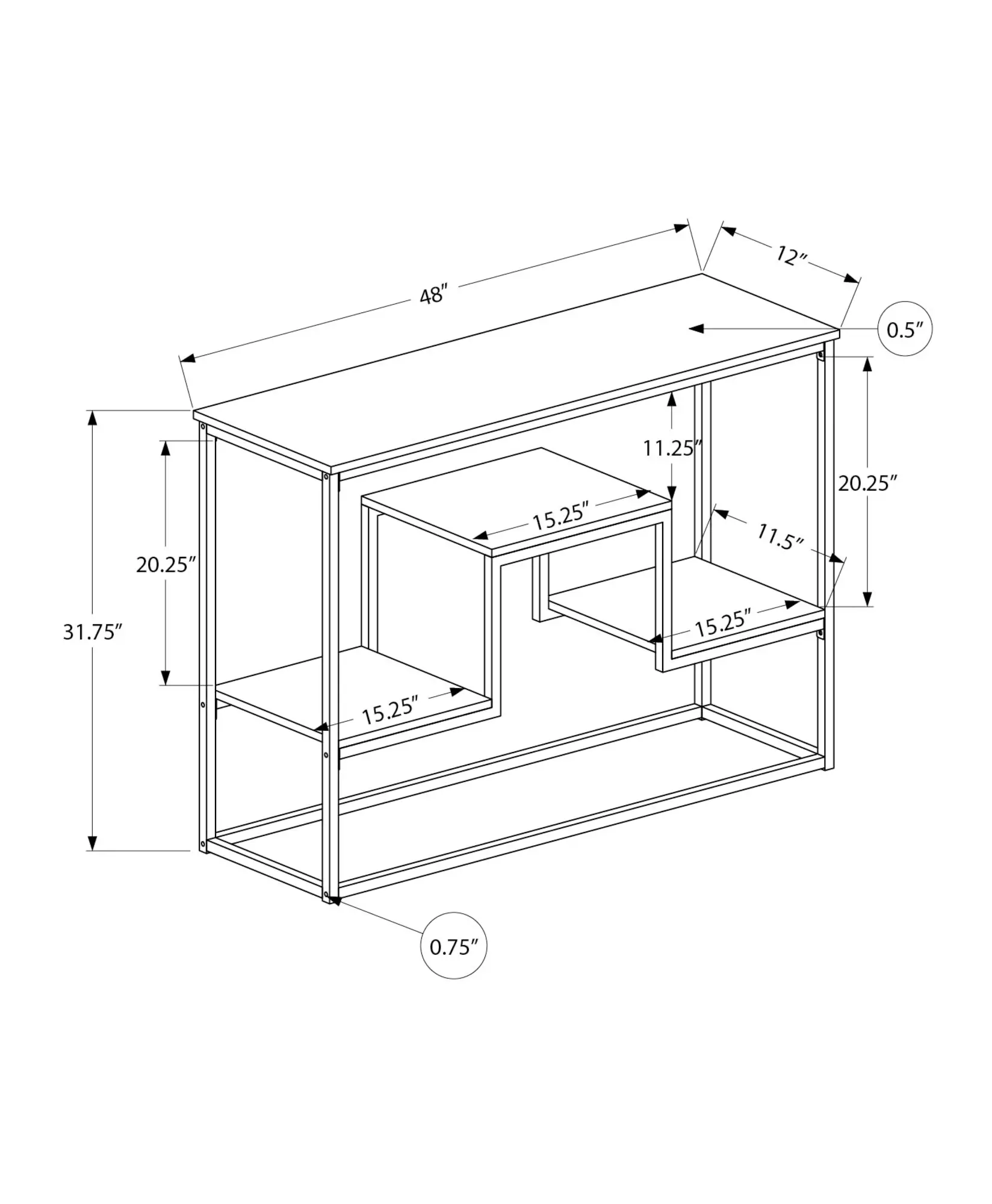 Contemporary Black Sofa Table-3
