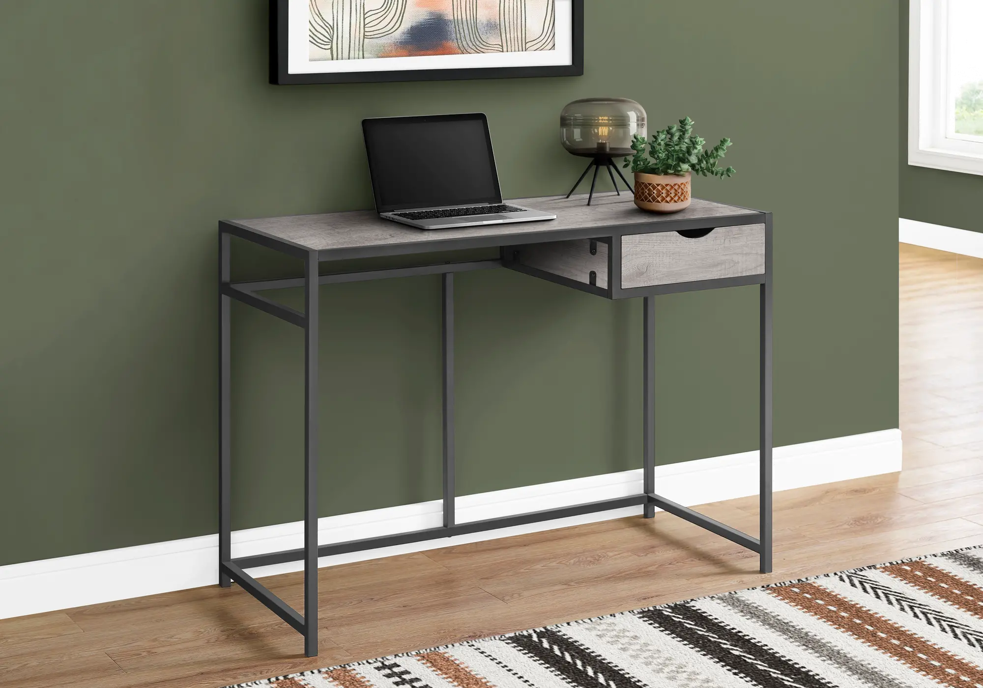Contemporary Gray Computer Desk-2