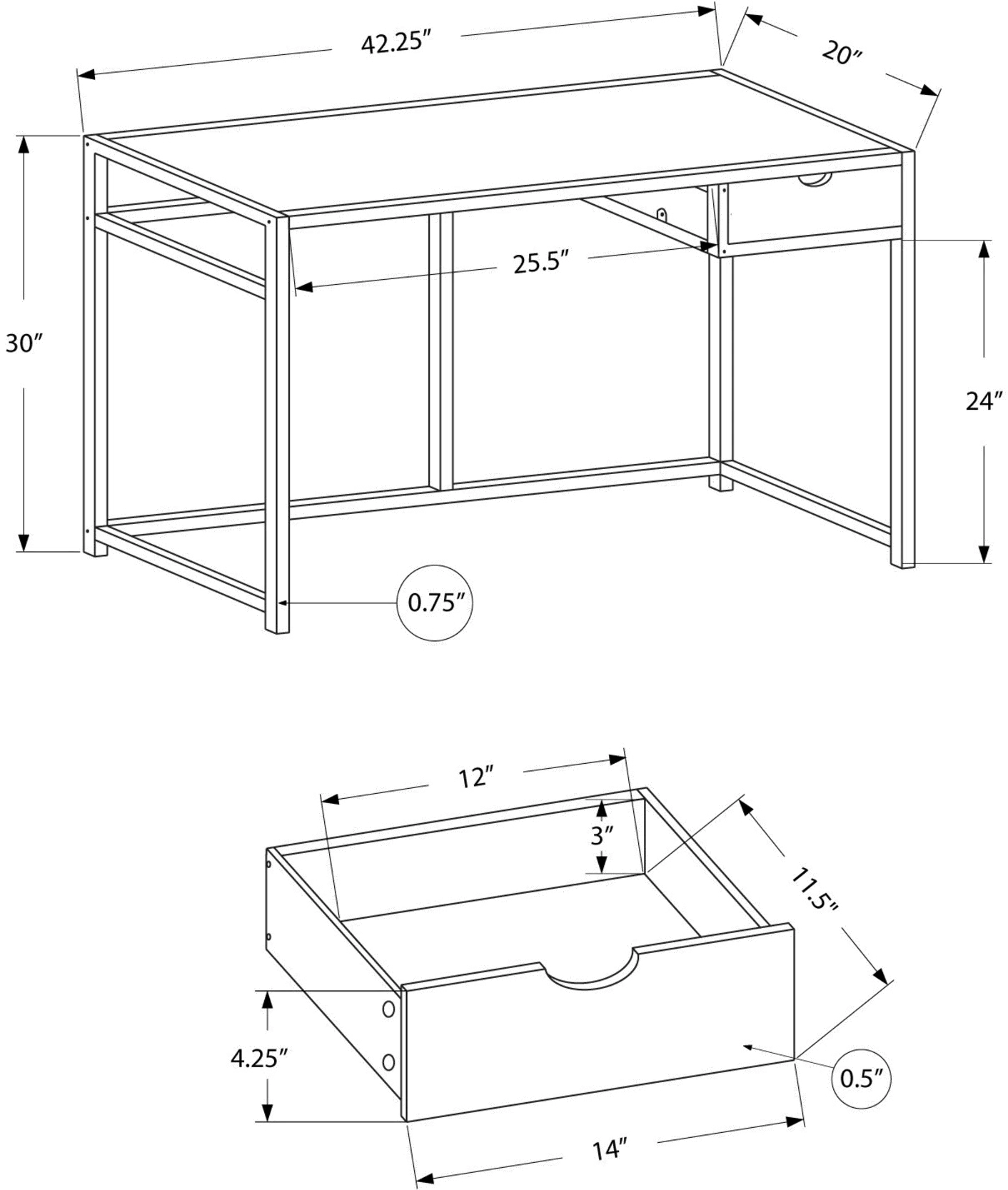 Contemporary Gray Computer Desk-5
