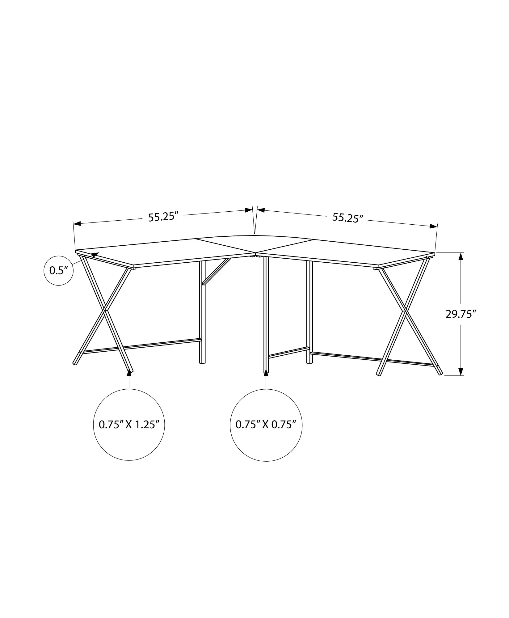 Contemporary White and Black L-Shaped Computer Desk-4