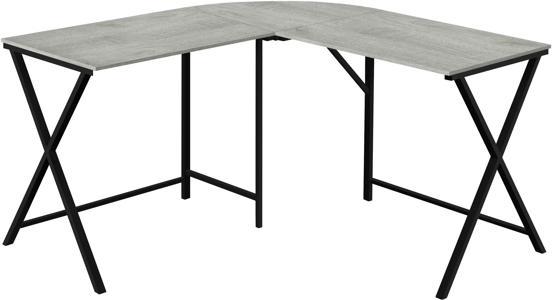 Contemporary Gray and Black L-Shaped Computer Desk-1