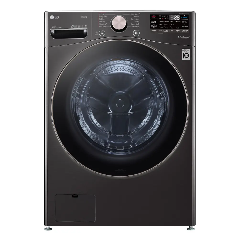 WM4000HBA LG Large Capacity Smart WiFi Front Load Washer with TurboWash 360° - 4.5 cu. ft. Black Steel-1