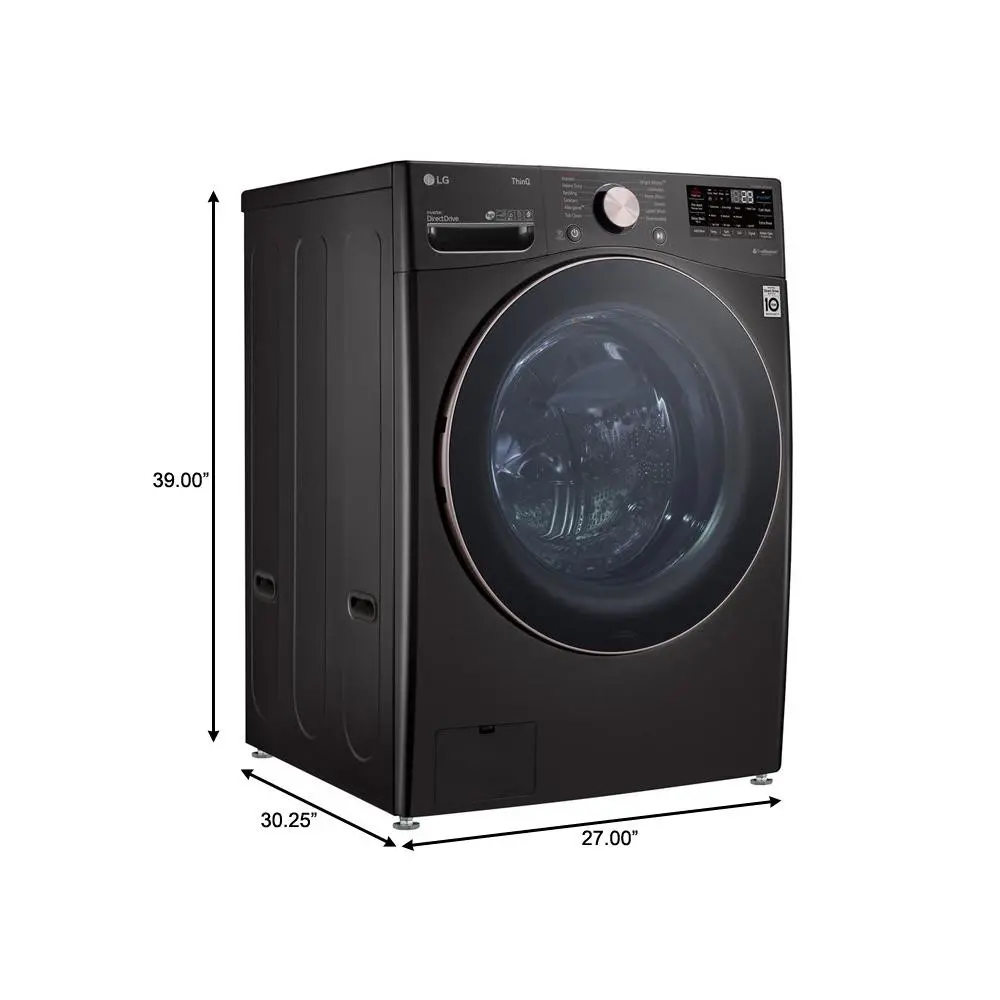 WM4000HBA LG Large Capacity Smart WiFi Front Load Washer with TurboWash 360° - 4.5 cu. ft. Black Steel-4