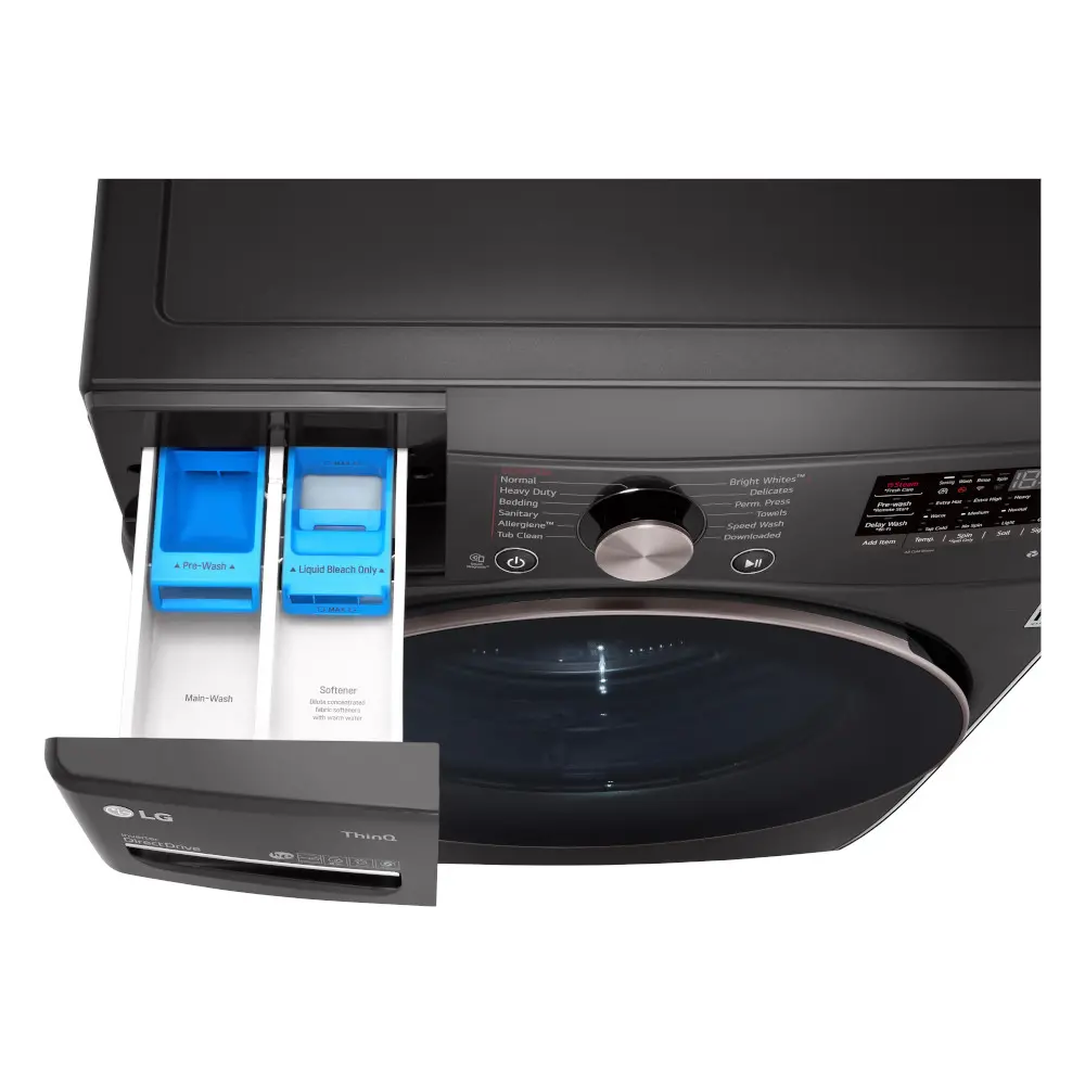 WM4000HBA LG Large Capacity Smart WiFi Front Load Washer with TurboWash 360° - 4.5 cu. ft. Black Steel-7
