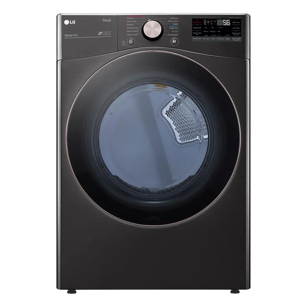 DLEX4000B Ultra Large Capacity Smart Front Load Electric Dryer with TurboSteam™ and Built-In Intelligence - 7.4 cu. ft. Black Stainless Steel-1