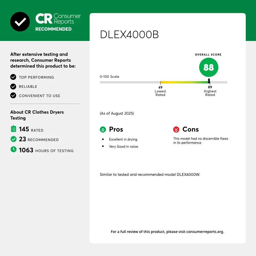 DLEX4000B Ultra Large Capacity Smart Front Load Electric Dryer with TurboSteam™ and Built-In Intelligence - 7.4 cu. ft. Black Stainless Steel-3