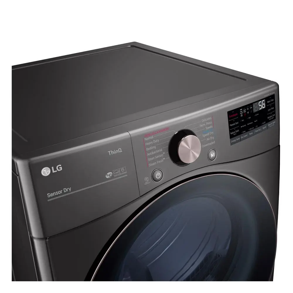 DLEX4000B Ultra Large Capacity Smart Front Load Electric Dryer with TurboSteam™ and Built-In Intelligence - 7.4 cu. ft. Black Stainless Steel-8