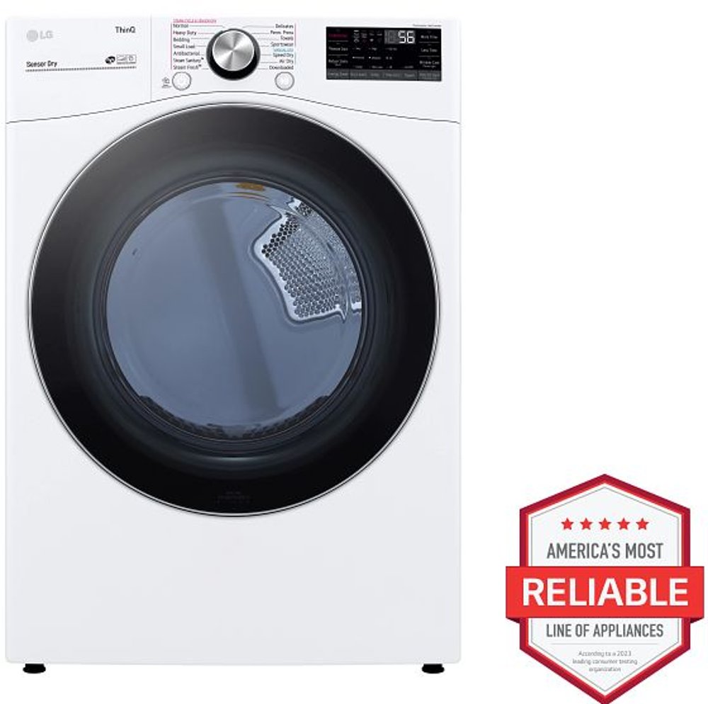 LG Ultra Large Capacity Smart wi-fi Enabled Front Load Dryer - 7.4 cu. ft. White