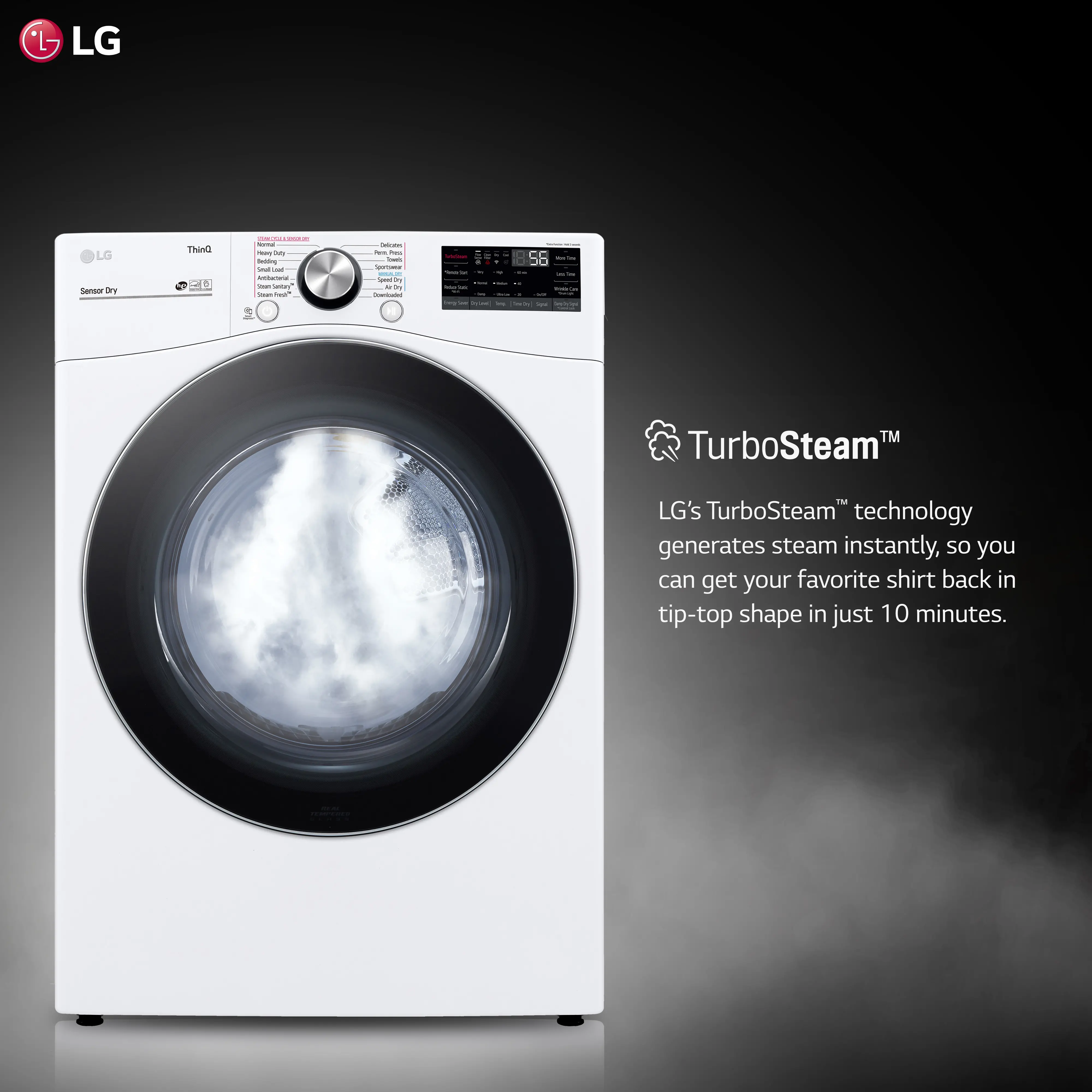 DLEX4200W LG Ultra Large Capacity Smart wi-fi Enabled Front Load Dryer - 7.4 cu. ft. White-4