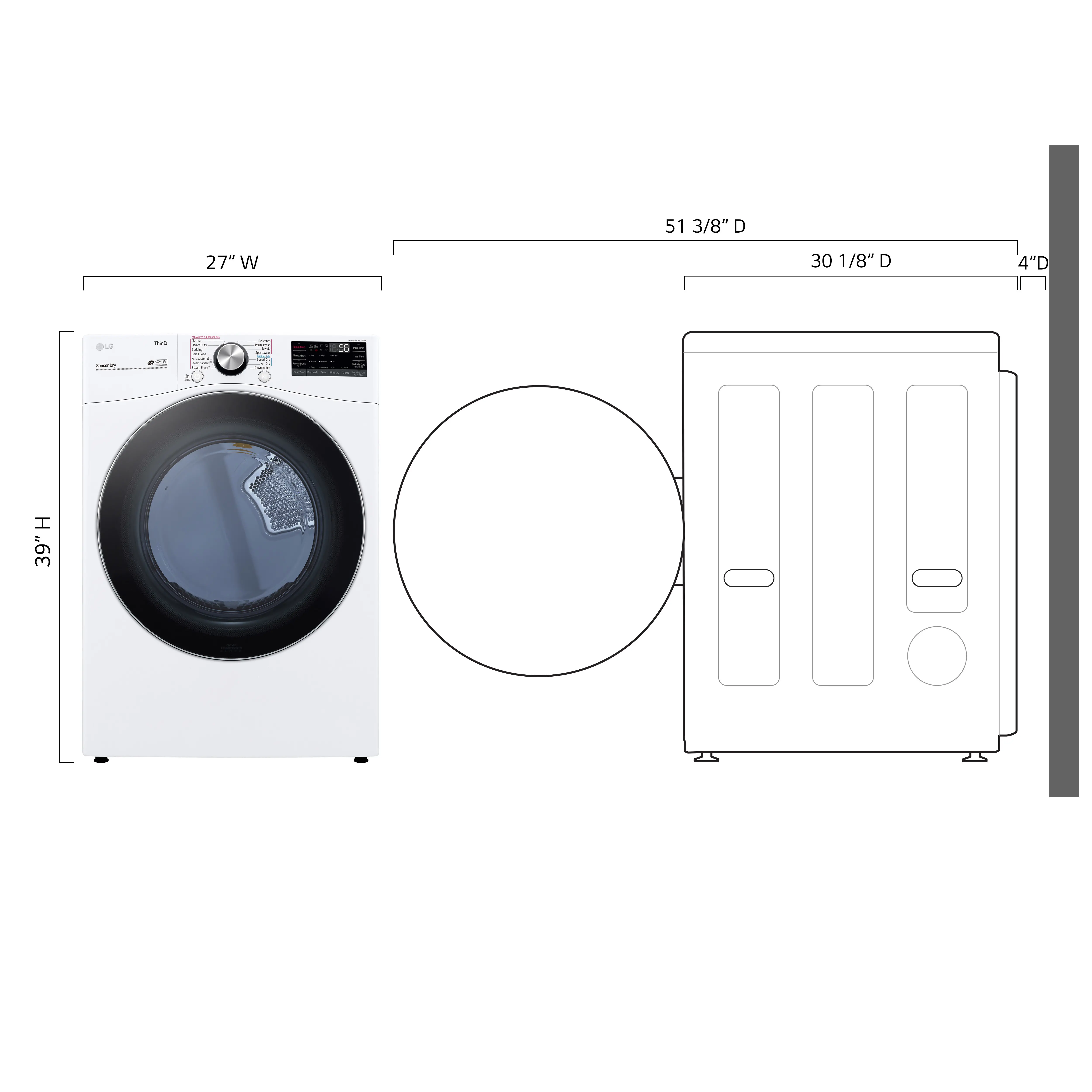 DLEX4200W LG Ultra Large Capacity Smart wi-fi Enabled Front Load Dryer - 7.4 cu. ft. White-4