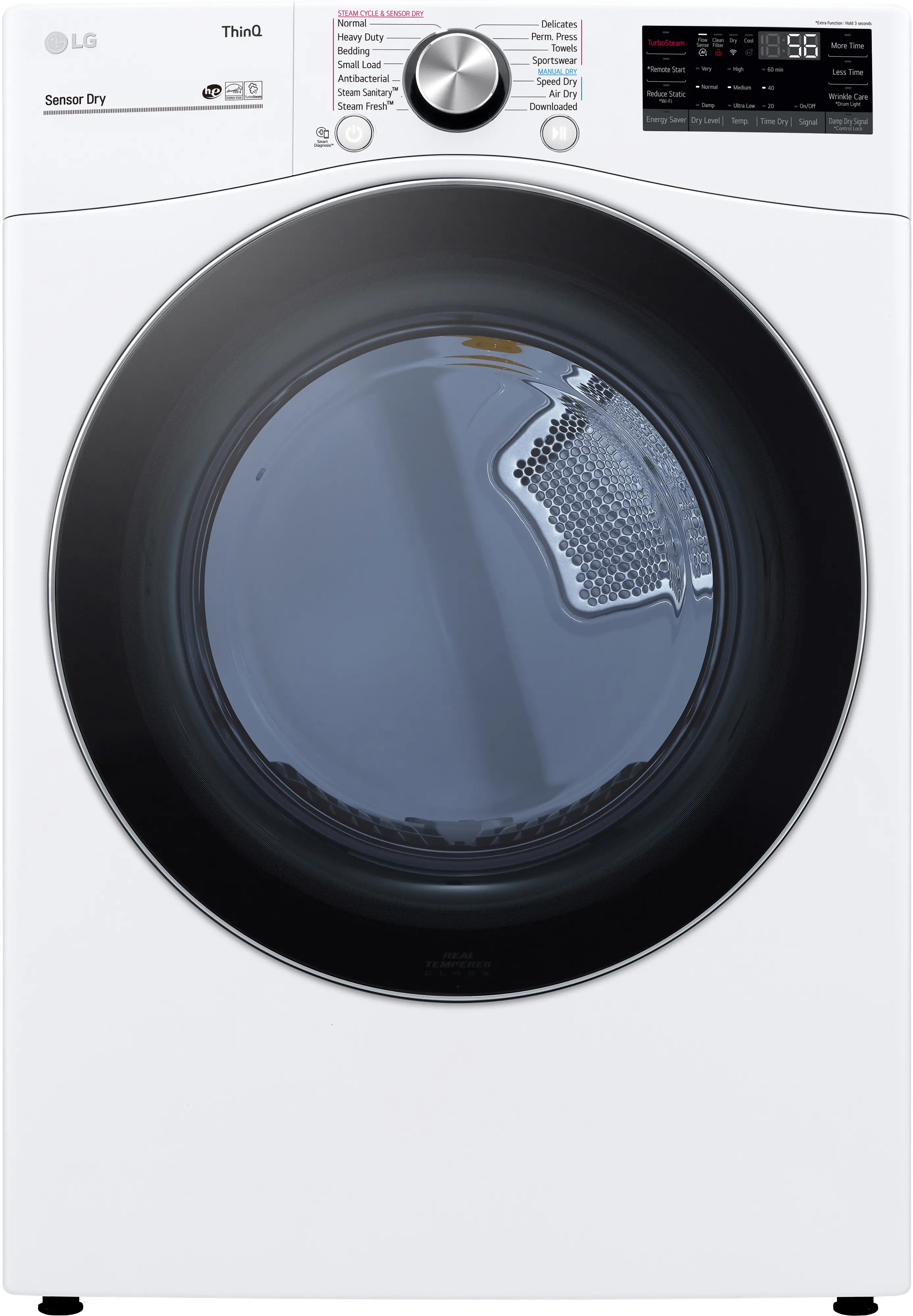 DLEX4200W LG Ultra Large Capacity Smart wi-fi Enabled Front Load Dryer - 7.4 cu. ft. White-7