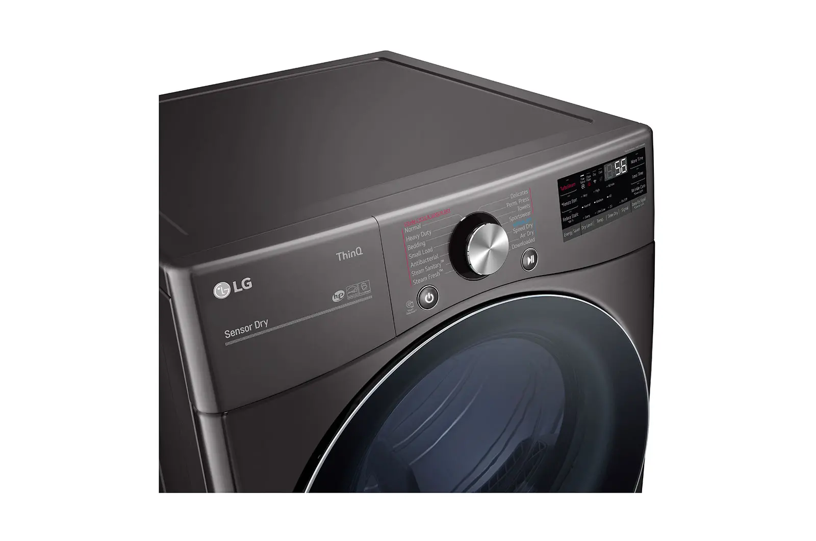 DLGX4201B LG Ultra Large Capacity Gas Dryer with TurboSteam and Built-In Intelligence - Black Steel 7.4 cu. ft.-7