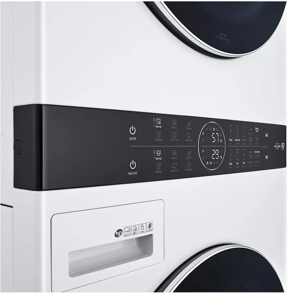 WKGX201HWA LG Single Unit Front Load LG WashTower with Center Control 4.5 cu. ft. Washer and 7.4 cu. ft. Gas Dryer - White-2