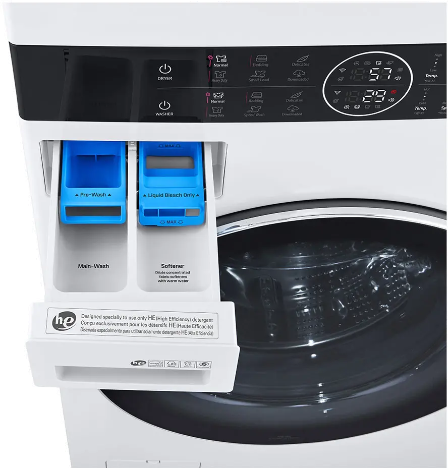 WKGX201HWA LG Single Unit Front Load LG WashTower with Center Control 4.5 cu. ft. Washer and 7.4 cu. ft. Gas Dryer - White-7