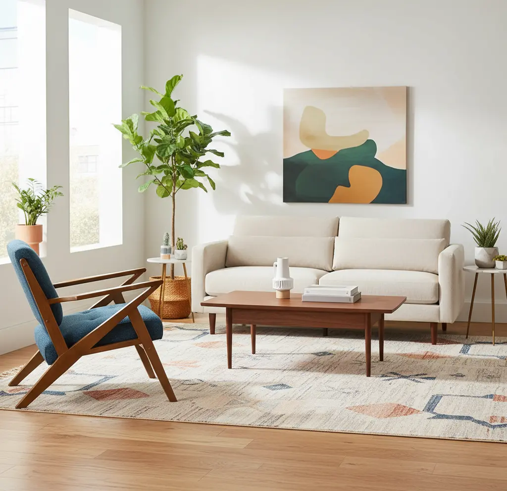 Rocket Mid Century Modern Blue Accent Chair-11