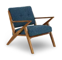 Rocket Mid Century Modern Blue Accent Chair