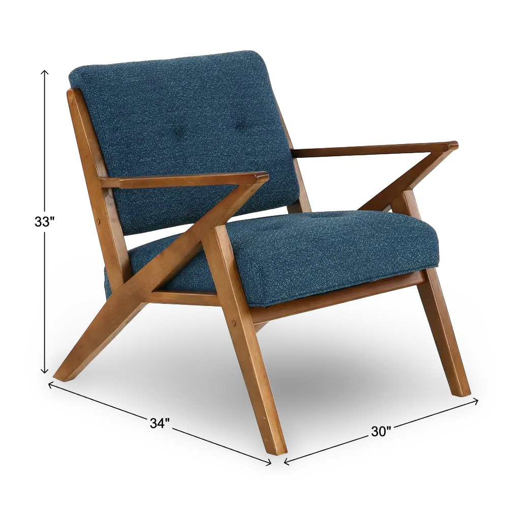 Rocket Mid Century Modern Blue Accent Chair-3