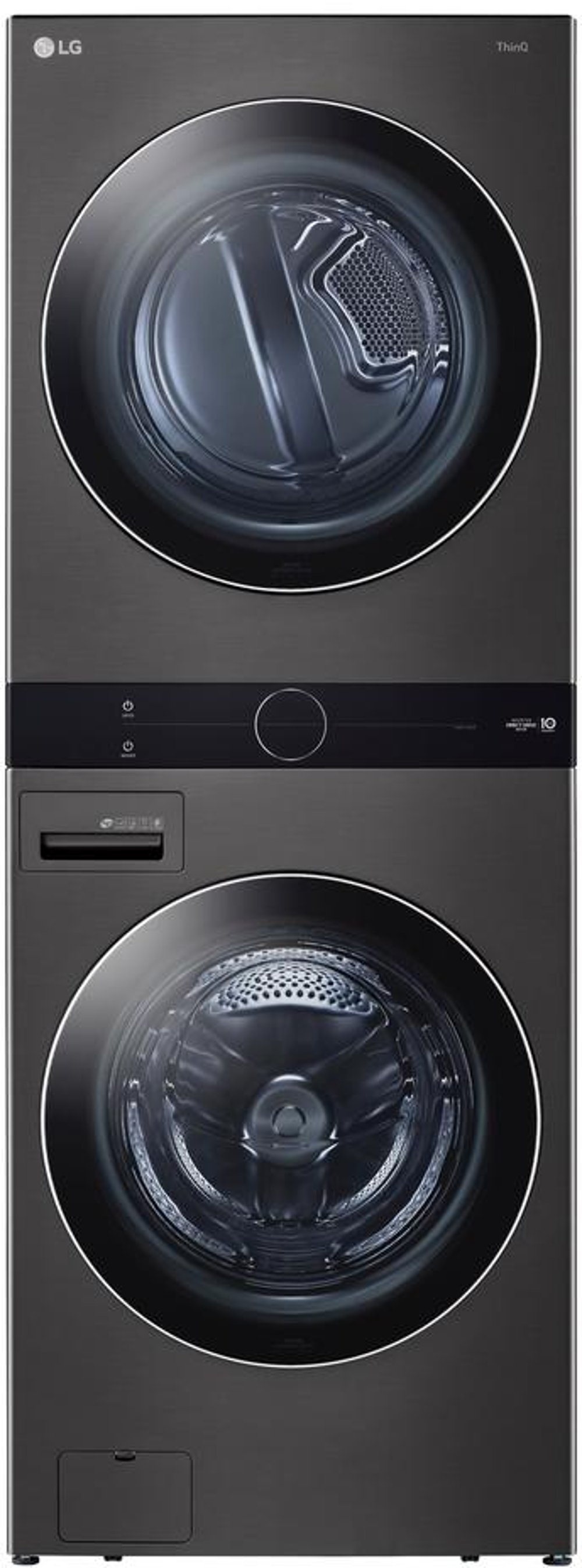 LG Single Unit Front Load WashTower - Black Steel