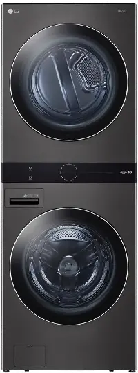 WKEX200HBA LG Single Unit Front Load WashTower - Black Steel