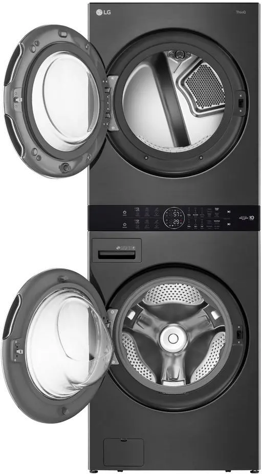 WKEX200HBA LG Single Unit Front Load WashTower - Black Steel-3