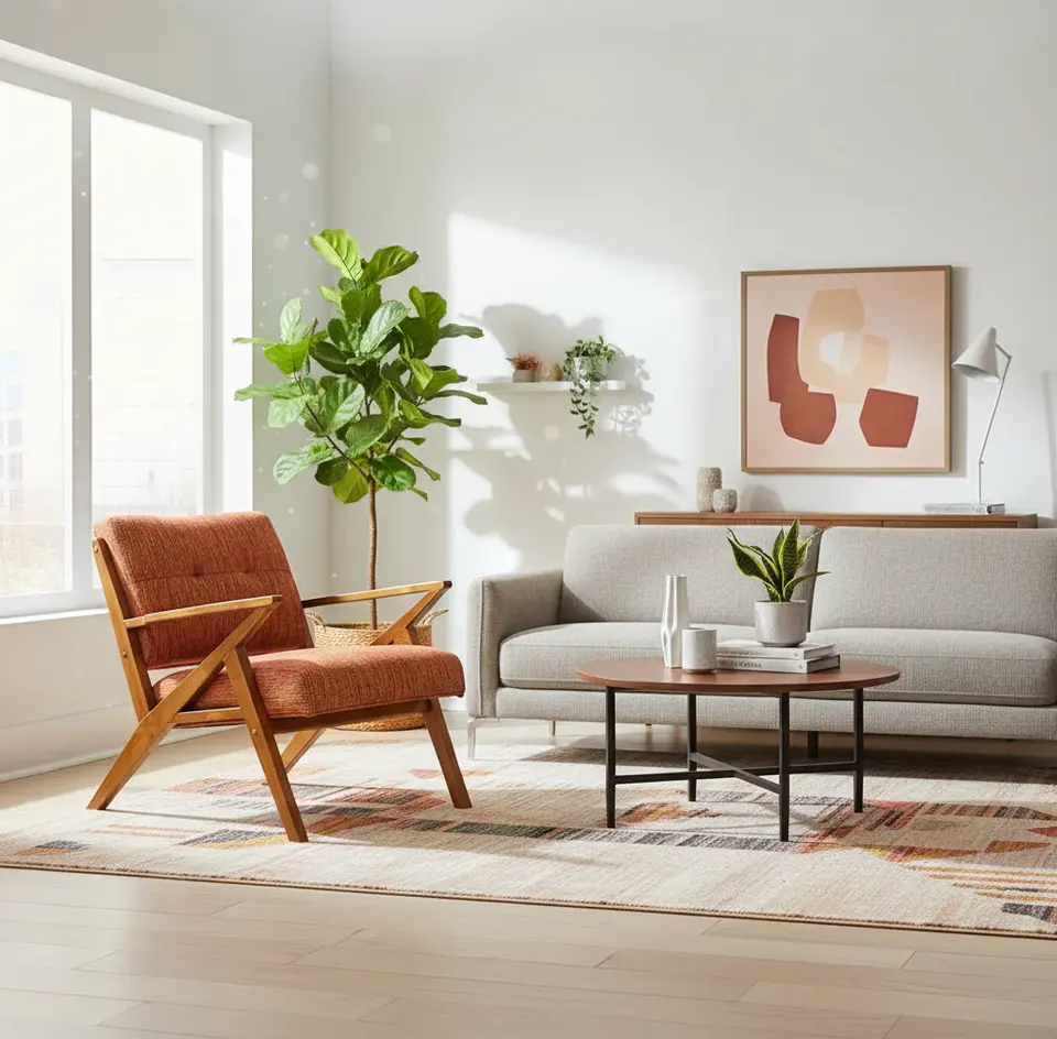 Rocket Mid Century Modern Orange Accent Chair-10