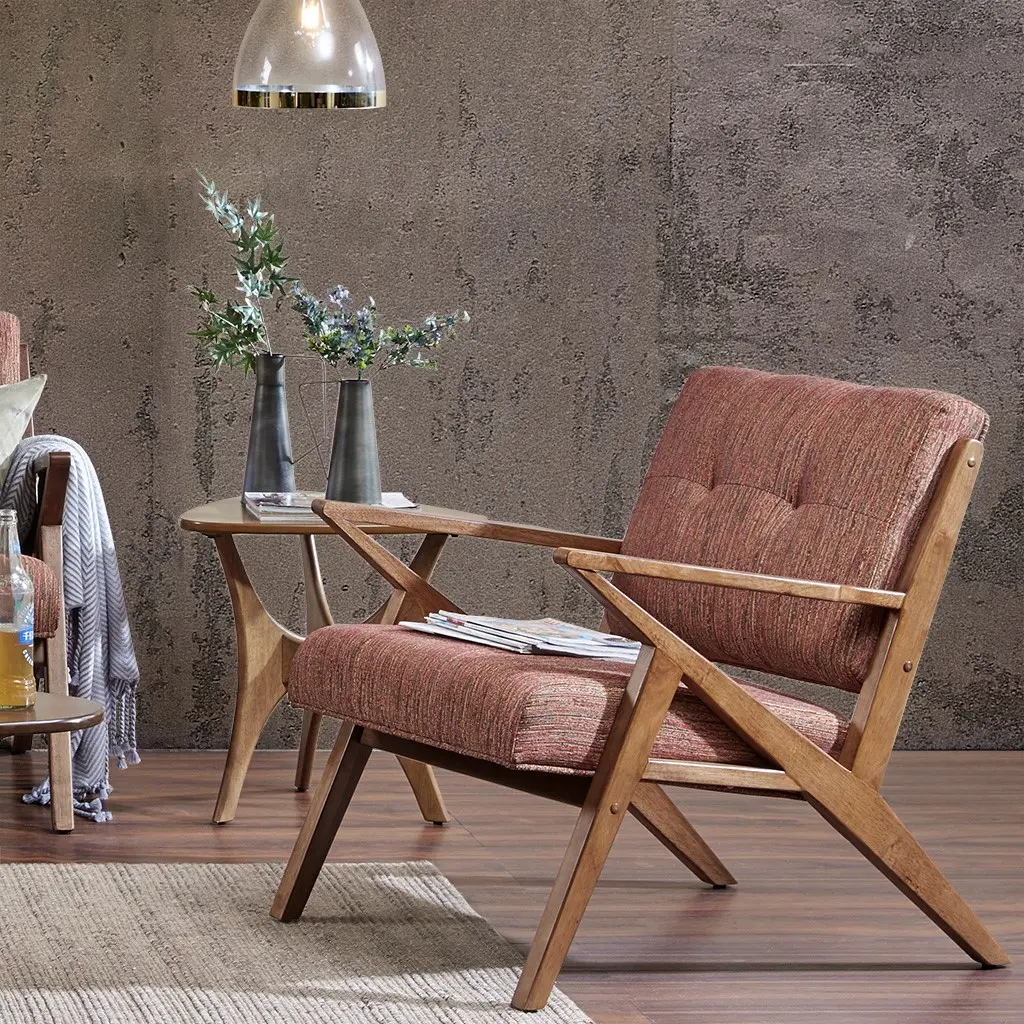 Rocket Mid Century Modern Orange Accent Chair-2
