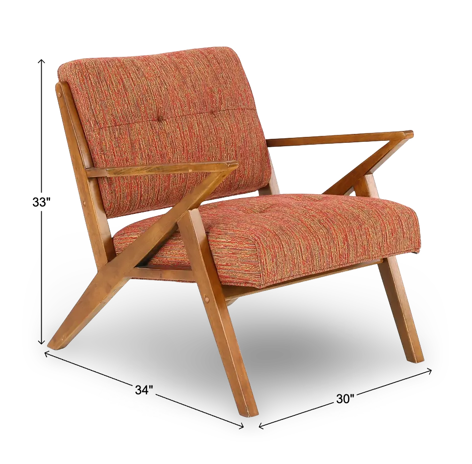 Rocket Mid Century Modern Orange Accent Chair-3