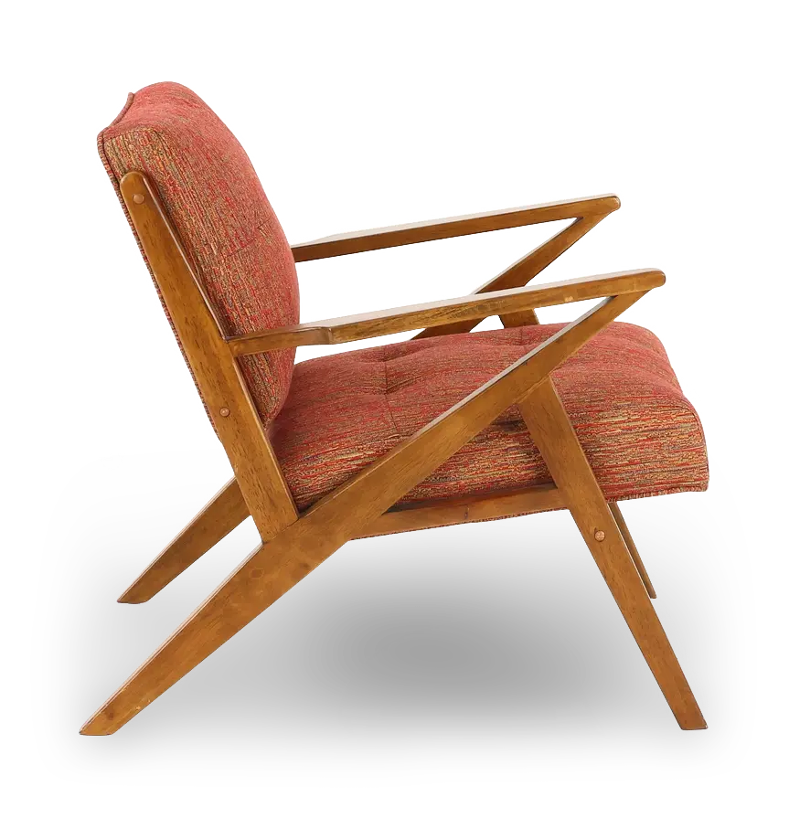 Rocket Mid Century Modern Orange Accent Chair-5