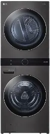 WKGX201HBA LG Single Unit Front Load LG WashTower with Center Control 4.5 cu. ft. Washer and 7.4 cu. ft. Gas Dryer - Black Steel