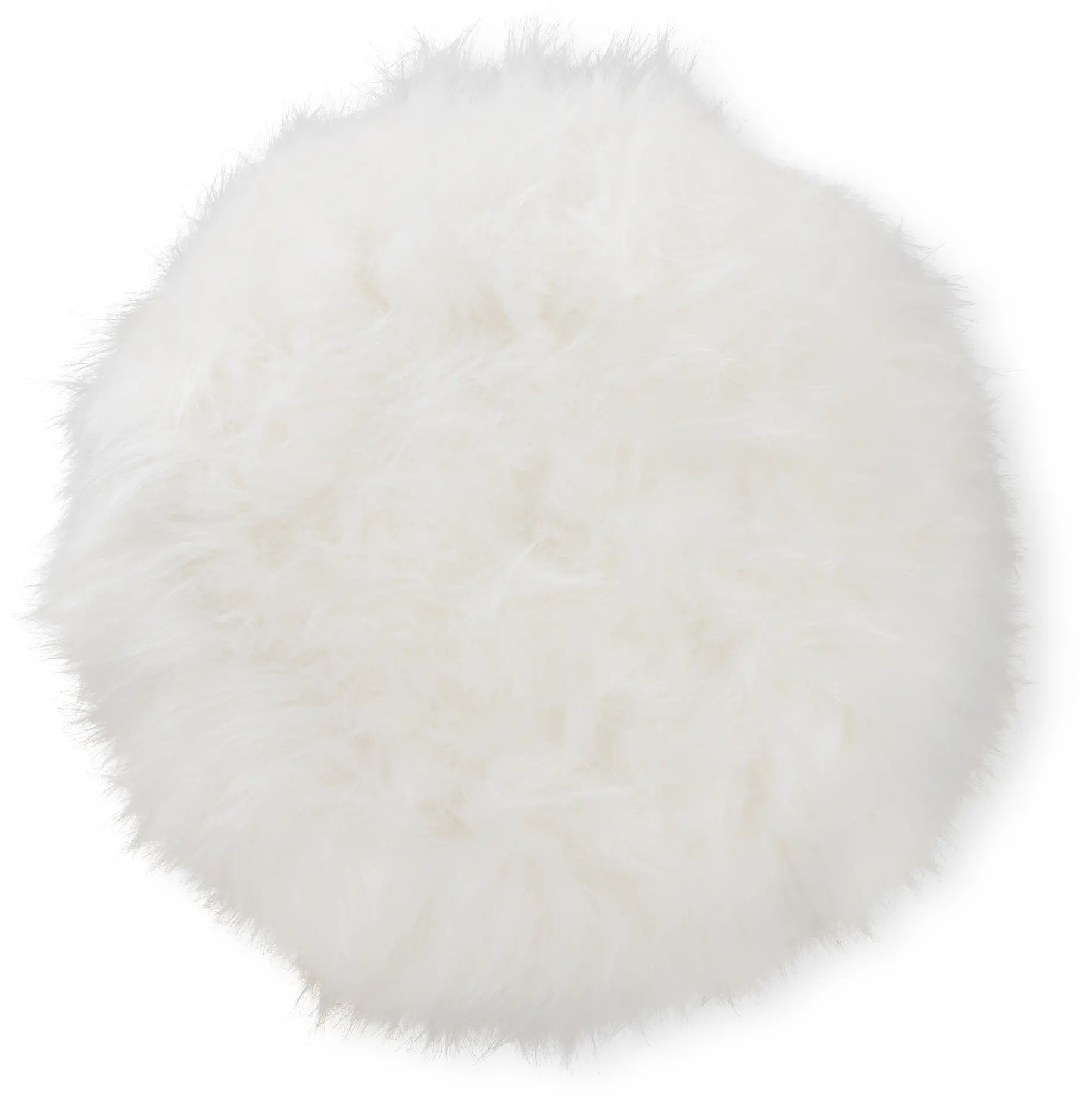 161-10274-RCW Glam White Faux Fur Upholstered Ottoman with Gold Metal Base-5