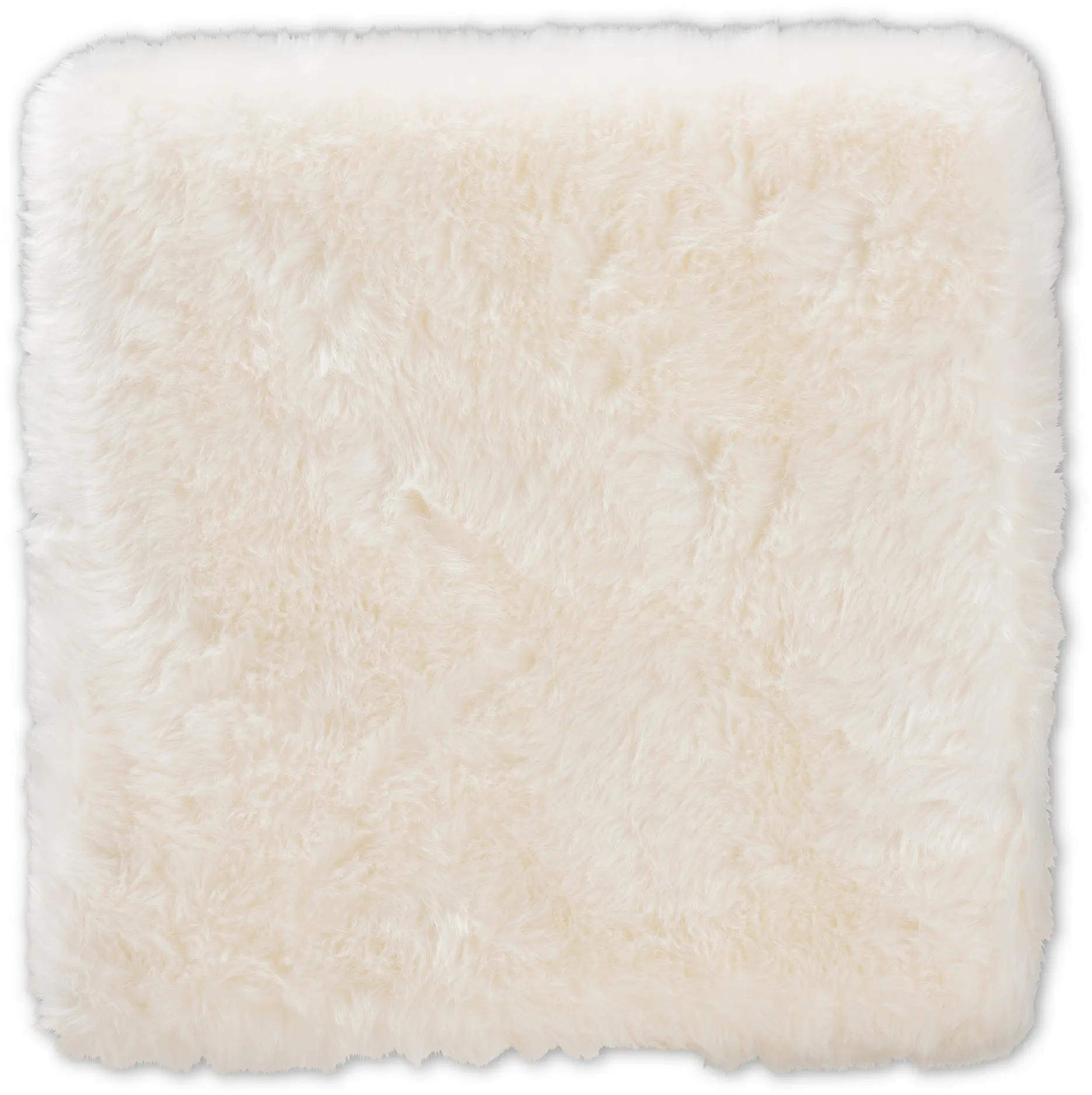 161-10285-RCW Glam White Faux Fur Upholstered Ottoman with Gold Finish - Jodene-6