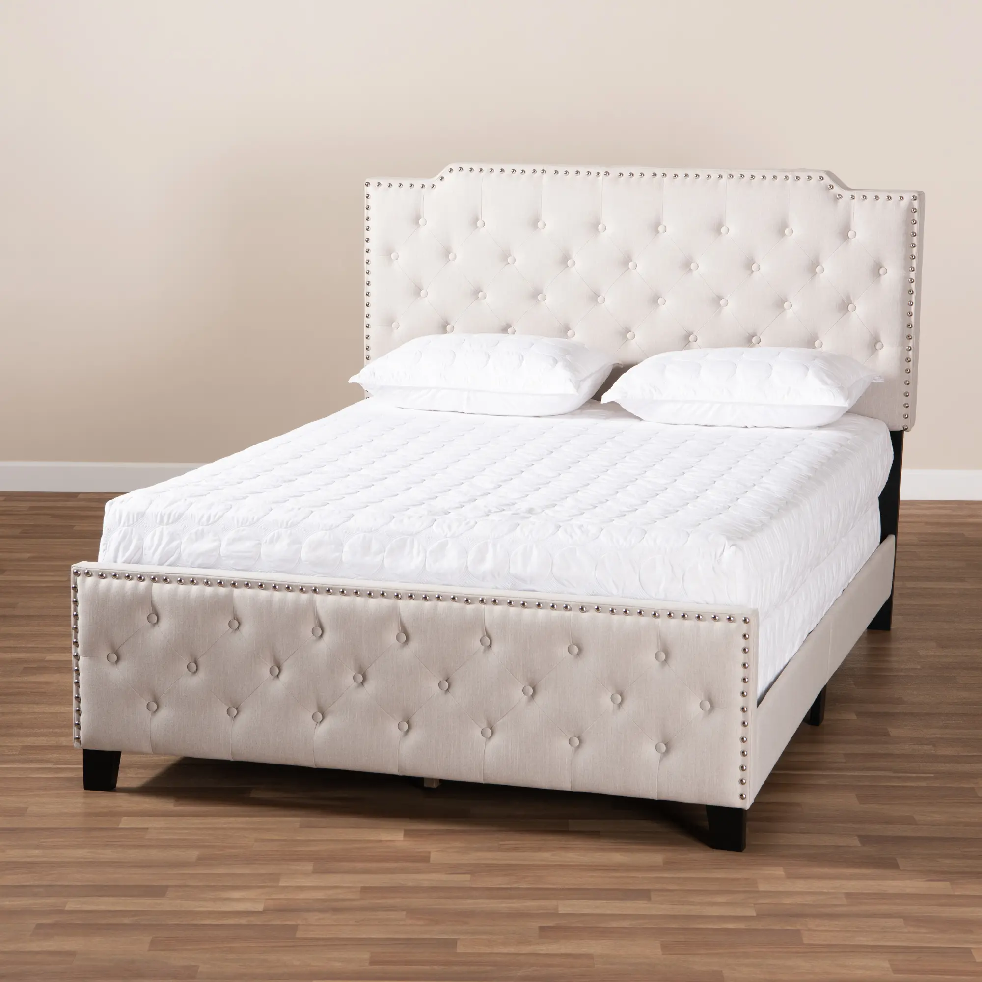 162-10324-RCW Contemporary Beige Queen Upholstered Bed - Katey-3