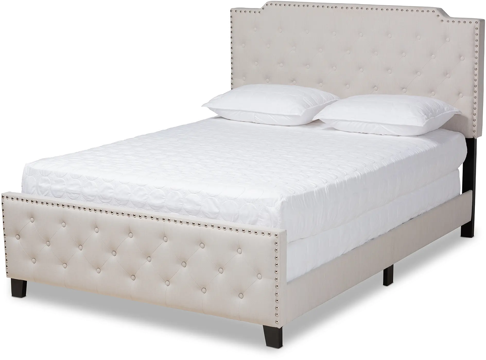 162-10324-RCW Contemporary Beige Queen Upholstered Bed - Katey-1